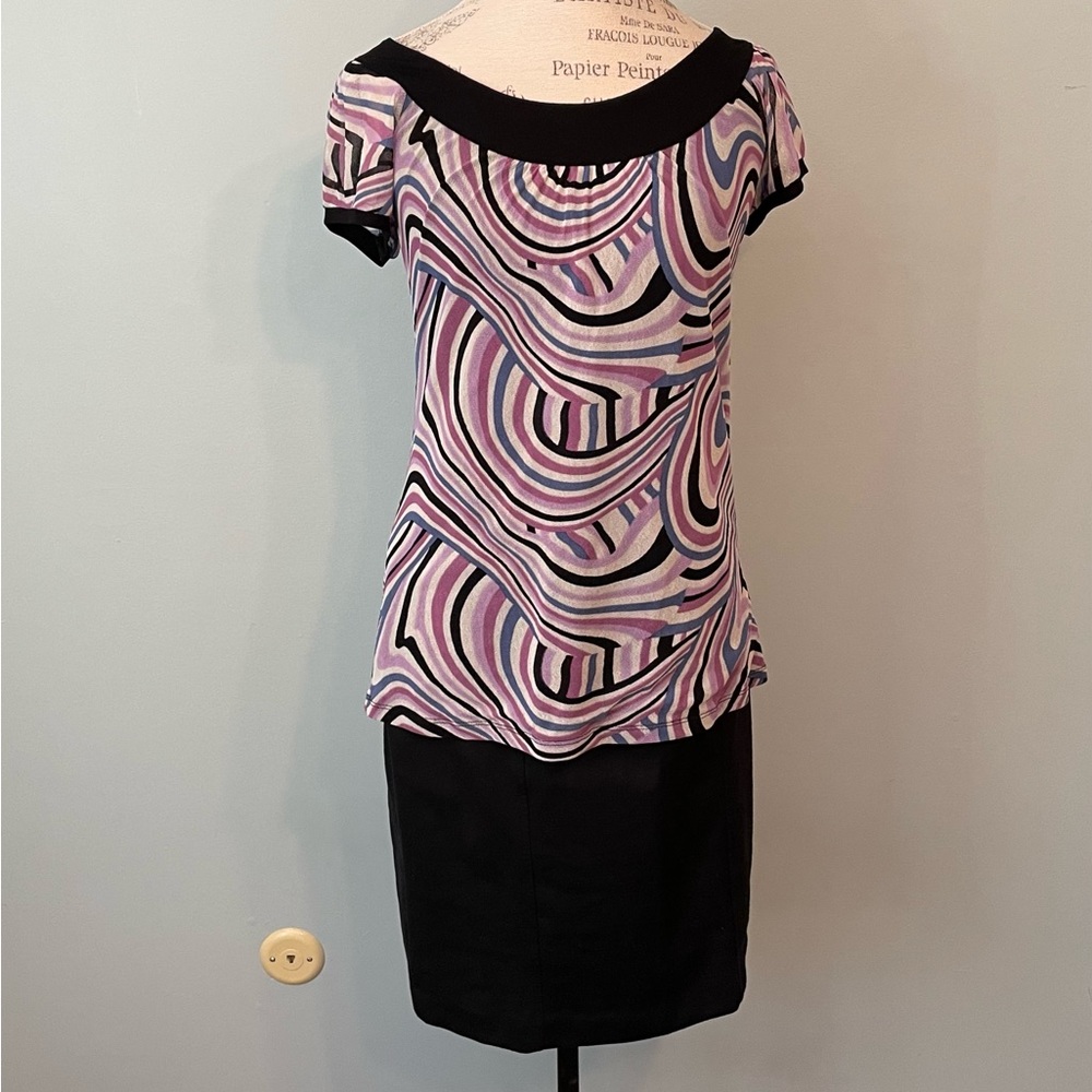 Multi colored stretch blouse